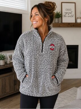 Women's Ohio State Sherpa Quarter-Zip Pullover Hoodie